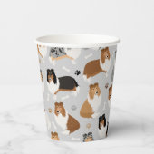 Rough Collie Paws and Bones Pappbecher (Rückseite)