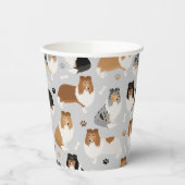 Rough Collie Paws and Bones Pappbecher (Links)