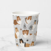 Rough Collie Paws and Bones Pappbecher (Rechts)