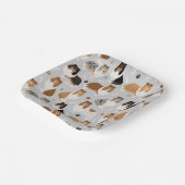 Rough Collie Paws and Bones Pappteller (Gewinkelt)