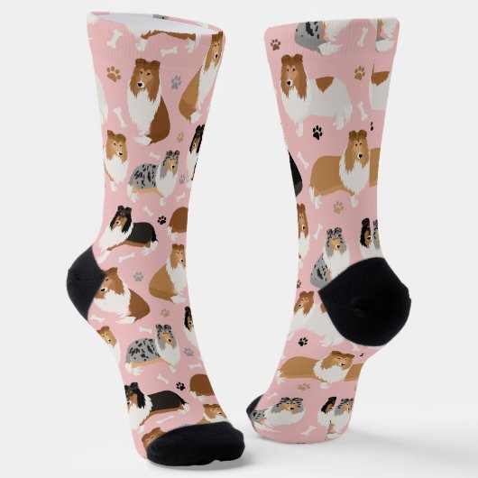 Rough Collie Paws and Bones Socken (Gewinkelt)