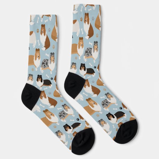 Rough Collie Paws and Bones Socks Socken (Rechts)
