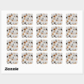 Rough Collie Paws and Bones Square Sticker (Blatt)