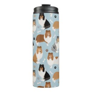 Rough Collie Paws and Bones Thermal Tumbler Thermosbecher