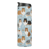Rough Collie Paws and Bones Thermal Tumbler Thermosbecher (Nach rechts gedreht)
