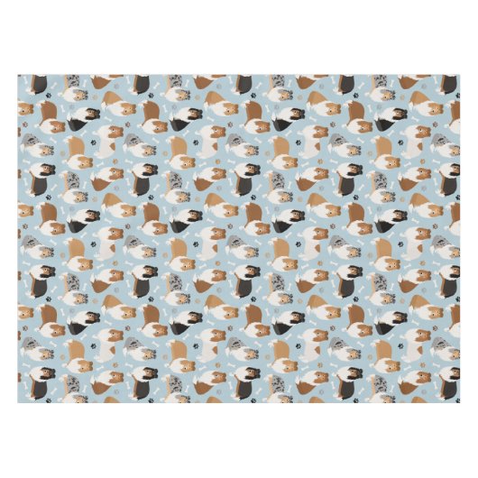 Rough Collie Paws and Bones Tischdecke (Vorderseite (Horizontal))