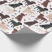 Rough Collie Paws and Bones Wrapping Paper Geschenkpapier (Ecke)