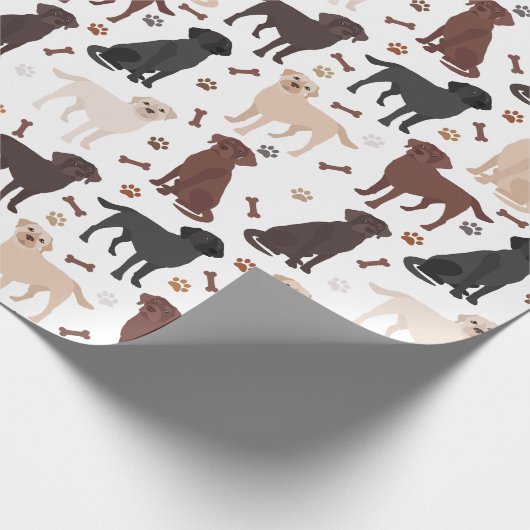 Rough Collie Paws and Bones Wrapping Paper Geschenkpapier (Ecke)