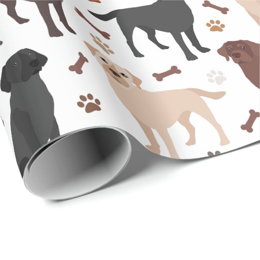 Rough Collie Paws and Bones Wrapping Paper Geschenkpapier (Rolleneckpunkt)