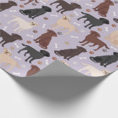 Rough Collie Paws and Bones Wrapping Paper Geschenkpapier (Ecke)