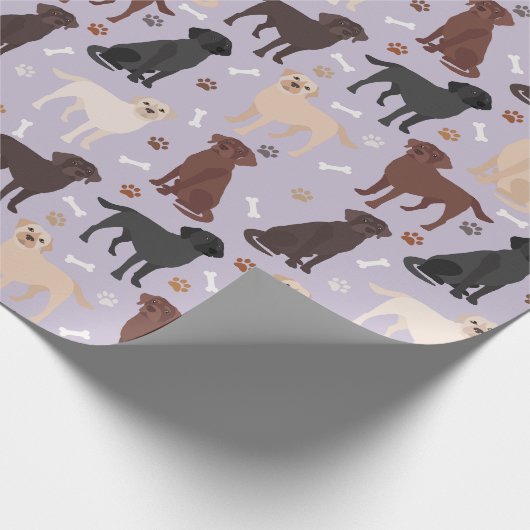 Rough Collie Paws and Bones Wrapping Paper Geschenkpapier (Ecke)