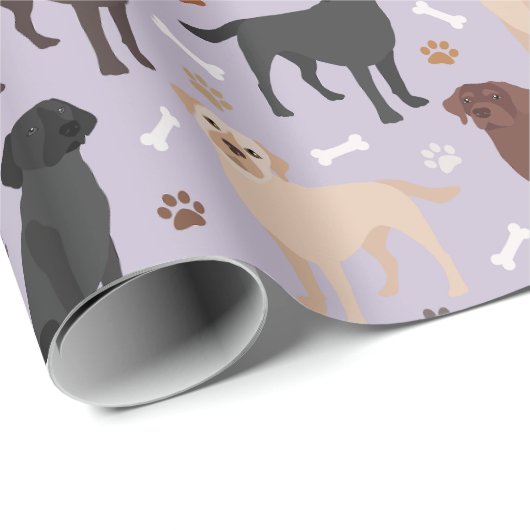 Rough Collie Paws and Bones Wrapping Paper Geschenkpapier (Rolleneckpunkt)