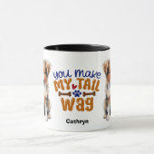 Rough Collie Puppy Dog Du machst meinen Schwanz Wa Tasse (Zentrum)