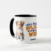 Rough Collie Puppy Dog Du machst meinen Schwanz Wa Tasse (Vorderseite Links)