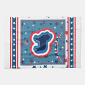 Rough Collie Red White and Blue 4. Juli Geschirrtuch (Horizontal)