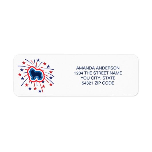 Rough Collie Red White and Blue Rücksendeadresse (Vorne)