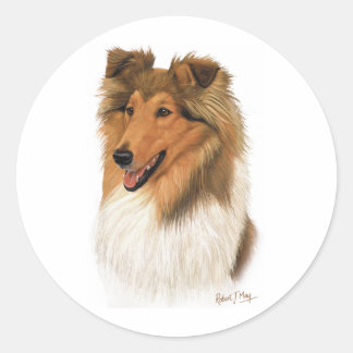 Rough Collie Runder Aufkleber