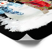 Rough Collie Santa Dog Christmas Snowman Xmas Paja Poster (Ecke)