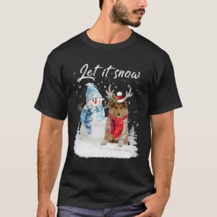 Rough Collie Santa Dog Christmas Snowman Xmas Paja T-Shirt