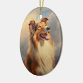 Rough collie / Scottish collie Keramik Ornament (Links)