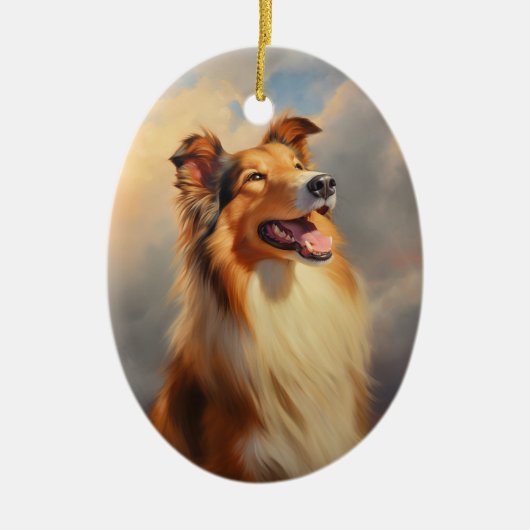 Rough collie / Scottish collie Keramik Ornament (Vorne)