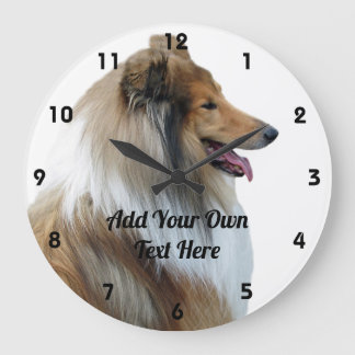 Rough Collie Sheep Dog Große Wanduhr