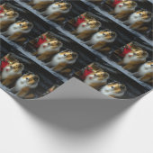 Rough Collie Snowy Sleigh Weihnachtsdekor Geschenkpapier (Ecke)