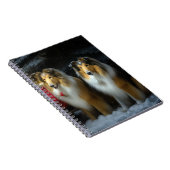 Rough Collie Snowy Sleigh Weihnachtsdekor Notizblock (Rechte Seite)