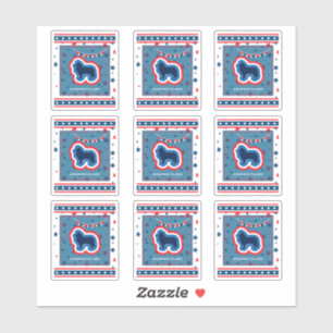 Rough Collie Sterne Rot Weiß Blau 4. Juli Aufkleber