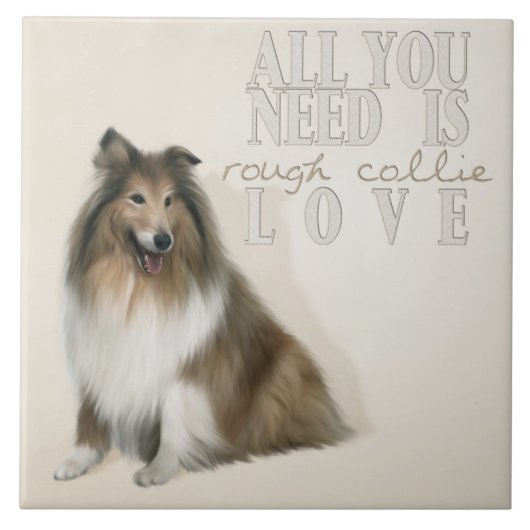 Rough Collie tile Fliese (Vorderseite)
