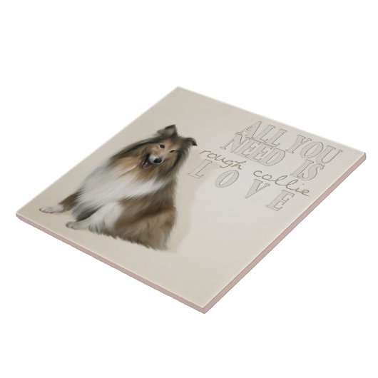 Rough Collie tile Fliese (Seite)