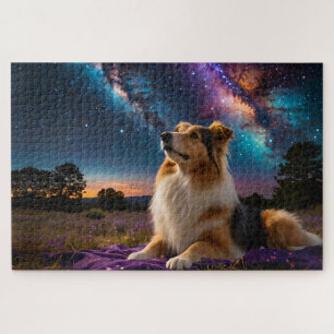 Rough Collie Under the Stars Puzzle