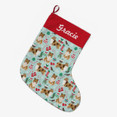 Rough Collie Weihnachten Strumpf Großer Weihnachtsstrumpf (Vorderansicht (hängend))