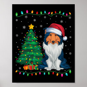 Rough Collie Weihnachtsmannmütze Men Women Kids Xm Poster