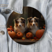 Rough Collie Welpe Autumn Delight Pumpen Button (Beispiel)