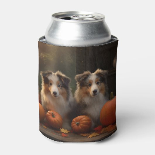 Rough Collie Welpe Autumn Delight Pumpen Dosenkühler (Kanne Vorderseite)
