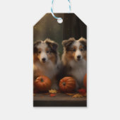 Rough Collie Welpe Autumn Delight Pumpen Geschenkanhänger (Vorderseite)