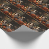 Rough Collie Welpe Autumn Delight Pumpen Geschenkpapier (Ecke)
