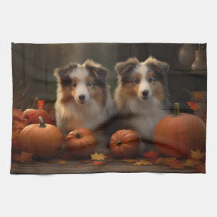 Rough Collie Welpe Autumn Delight Pumpen Geschirrtuch