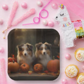 Rough Collie Welpe Autumn Delight Pumpen Pappteller (Party)
