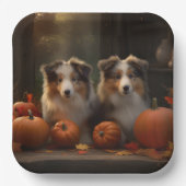 Rough Collie Welpe Autumn Delight Pumpen Pappteller (Vorderseite)