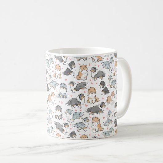 Rough Collies Kaffeetasse (VorderseiteRechts)