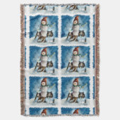 Rough Colliese mit Snowman Weihnachten Decke (Vorderseite Vertikal)