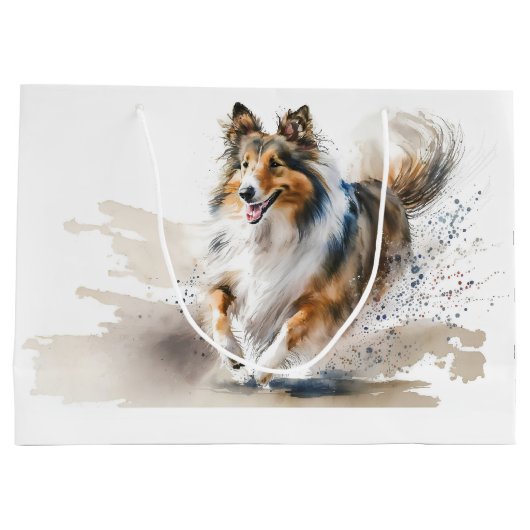 Rough Collieses Große Geschenktüte (Rückseite)