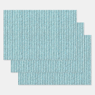 Rough Corduroy Streifen in Bright Aqua Geschenkpapier Set