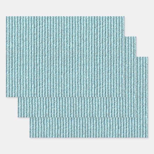 Rough Corduroy Streifen in Bright Aqua Geschenkpapier Set (Set)