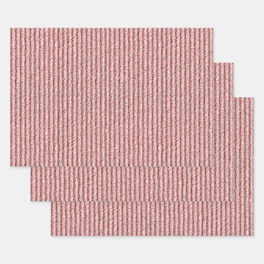 Rough Corduroy Streifen in Peach Apricot Geschenkpapier Set (Set)
