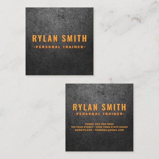 Rough dunkel mutig männlich modernen quadratische visitenkarte (Vorne/Hinten)