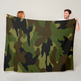 Rough Green Camouflage Militär Custom Fleece Blank