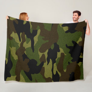 Rough Green Camouflage Militär Custom Fleece Blank